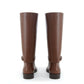 Burberry Buckle Embellished Leather Tobacco Boots