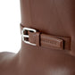 Burberry Buckle Embellished Leather Tobacco Boots