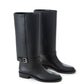 Burberry Buckle Embellished Leather Black Boots