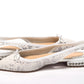 Christian Louboutin White Perforated Printed Flat Point Toe Shoe