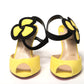 Christian Louboutin Yellow Black Peep Toe Flower Sandal