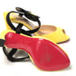 Christian Louboutin Yellow Black Peep Toe Flower Sandal