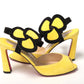 Christian Louboutin Yellow Black Peep Toe Flower Sandal