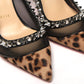 Christian Louboutin Brown Silver Leopard  Nappa And Mesh Studded High Heels Pumps