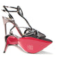Christian Louboutin Black Crystal And Leather Strappy High Heel Sandal