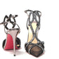 Christian Louboutin Black Crystal And Leather Strappy High Heel Sandal