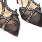 Christian Louboutin Black Crystal And Leather Strappy High Heel Sandal