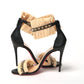Christian Louboutin Black/Savane Black/Natural Poupedou 100 Calf Heel