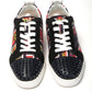 Christian Louboutin Black Multi/Marine Mat Louis Junior Spikes Shoes