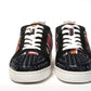 Christian Louboutin Black Multi/Marine Mat Louis Junior Spikes Shoes