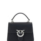 PINKO Black Calf Leather Love One Classic Handbag