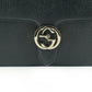 Gucci Black Calf Leather Dollar Shoulder Bag