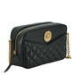 Versace Black Lamb Leather Medium Camera Shoulder Bag