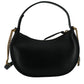 Versace Black Leather Half Moon Shoulder Bag