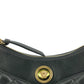 Versace Black Leather Half Moon Shoulder Bag