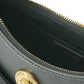 Versace Black Leather Half Moon Shoulder Bag