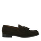Saxone of Scotland Brown Suede Leather Mens Loafers Shoes