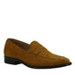 Saxone of Scotland Tan Brown Suede Leather Mens Loafers Shoes