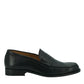 Saxone of Scotland Black Calf Leather Mens Loafers Shoes