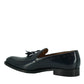 Saxone of Scotland Blue Spazzolato Leather Mens Loafers Shoes