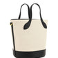 Bally White and Black Leather Bucket Bag