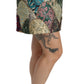 Dolce & Gabbana Green Pink Jacquard High Waist Mini  Skirt