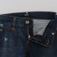 Costume National Blue Low Waist Flared Women Denim Jeans