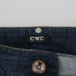 Costume National Blue Low Waist Flared Women Denim Jeans