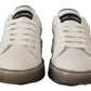 Dolce & Gabbana White Leather Shoes Womens Logo Portofino Sneakers