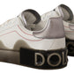 Dolce & Gabbana White Leather Shoes Womens Logo Portofino Sneakers