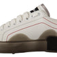 Dolce & Gabbana White Leather Shoes Womens Logo Portofino Sneakers