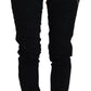 John Galliano Black Cotton Mid Waist Skinny Slim Fit Denim Jeans