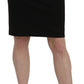 GF Ferre Black High Waist Pencil Cut Knee Length Formal Skirt