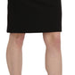 GF Ferre Black High Waist Pencil Cut Knee Length Formal Skirt