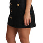 Dolce & Gabbana Black Button Embellished Jacquard Mini Dress