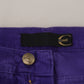 Just Cavalli Purple Cotton Corduroy Women Pants