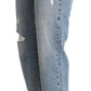 Dolce & Gabbana Blue Tattered Cotton Denim Capri Cropped Jeans
