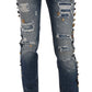 Dolce & Gabbana Distressed Embellished Buttons Denim Pants Jeans