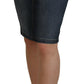 Fiorucci Dark Blue Washed Mid Waist Pencil Cut Denim Skirt
