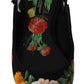 Dolce & Gabbana Black Floral Crystal Slingbacks Flats Shoes