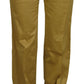 Just Cavalli Gold Cotton Mid Waist Women Pants