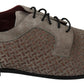 Dolce & Gabbana Brown Leather Suede Derby Formal Shoes