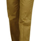 Just Cavalli Gold Cotton Mid Waist Women Pants