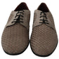 Dolce & Gabbana Brown Leather Suede Derby Formal Shoes