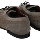 Dolce & Gabbana Brown Leather Suede Derby Formal Shoes