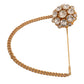 Dolce & Gabbana Gold Brass Clear Crystal Chain Pin Women Brooch