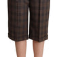 Dolce & Gabbana Brown Checkered Wool Bermuda Mid Waist Shorts