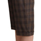 Dolce & Gabbana Brown Checkered Wool Bermuda Mid Waist Shorts