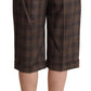 Dolce & Gabbana Brown Checkered Wool Bermuda Mid Waist Shorts