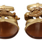 Dolce & Gabbana Gold Leather Devotion Flats Sandals